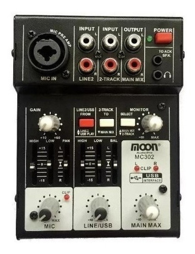 Mixer Moon Mc-302 Interfaz Audio Usb