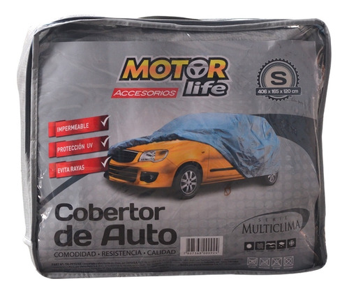 Cubre Autos 100% Impermeable Talla S Motorlife /30212