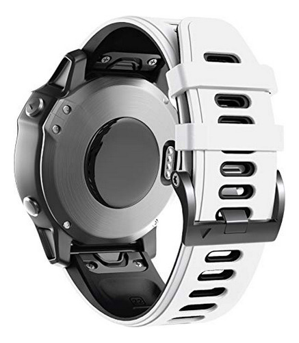 Banda De Reloj De Silicona Para Fenix 6/7/5 (blanco-negro)