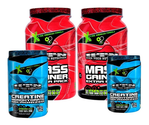 2 Gainer Htn 3 Kg Whey Amino Proteína + 2 Creatina 500 Grs