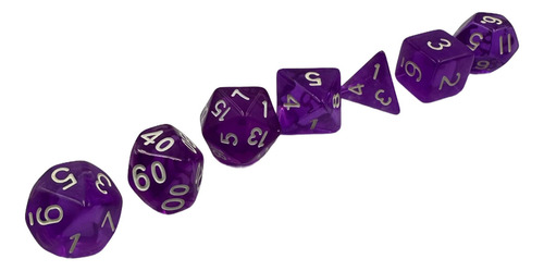 Dados 7 Unidades Colores Juegos Rol Y Mesa Color Morado