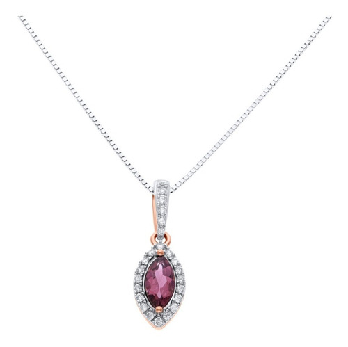 Dije Bizzarro Oro Rosa Con Cadena 14k 8pts Diamante Y Torum