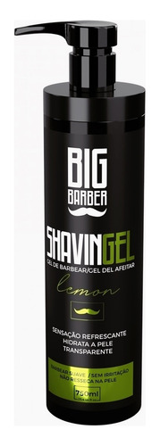 Kit Shaving Gel Big Barber Lemon + Menthol Atacado 4 Unidade