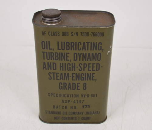 Military Lubricating Standard Oil Dynamo Turbine Steam E Aae