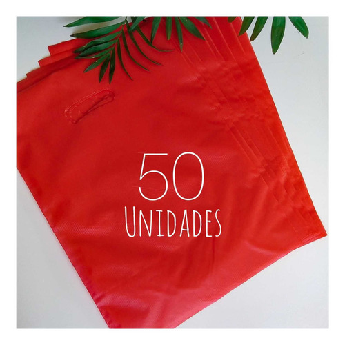 50 Sacolas Plástica Premium Boca De Palhaço 20x30 Cor vermelha