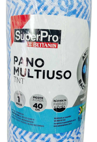 Pano Multiuso Superpro Bettanin Rolo Azul 27cm X 30m 35g