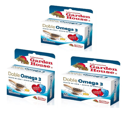 Garden House Doble Omega 3 Colesterol X 180 Caps Pack X 3u