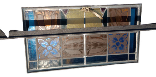 Ventana Antigua De Hierro Y Vitral Pronta Para Colocar (Reacondicionado)