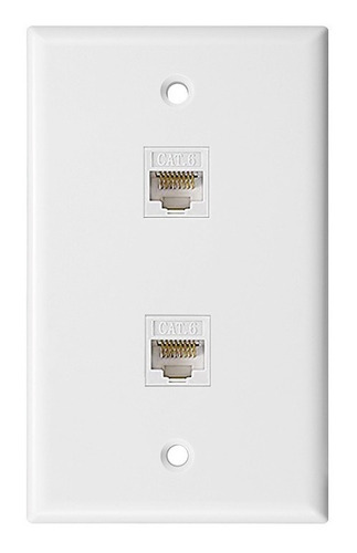 Placa De Pared 2 Puertos Ethernet Rj45 Cat6