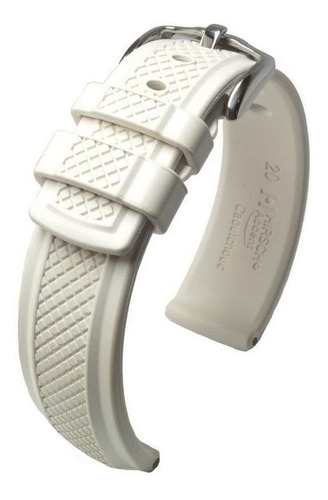 Correa Reloj Hirsch Accent Caucho Premium 20mm Blanca