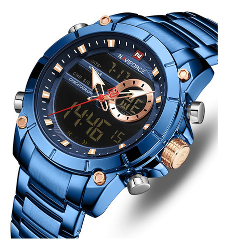 Reloj Mecánico De Hombre De Negocios De Moda Azul .