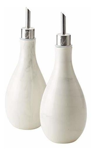 Anolon 2-piece Stoneware Cruet Set, Marble White