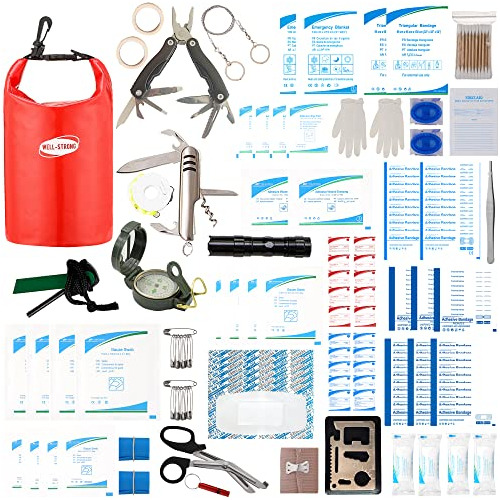 Well-strong 234pcs Waterproof First Aid Kit Con Supervivenci