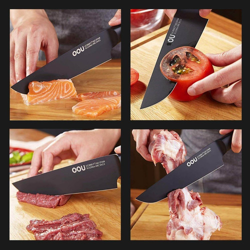 Cuchillo De Cocina Chef Profesional Acero X50crmov15 Premium Color Negro
