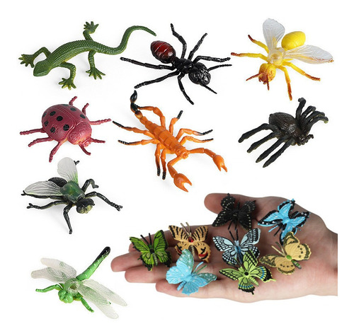 24 Piezas Realista Insecto Animal Modelo Mariposa Set Juguet