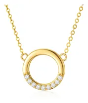 Comprar Sisgem Collar Redondo De Diamante De Oro Macizo De 14 Quilat