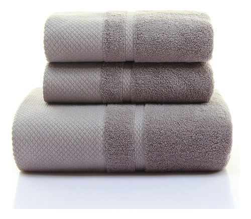 (w)cotton Bath Towel Solid Color Absorbent Washcloth Shower