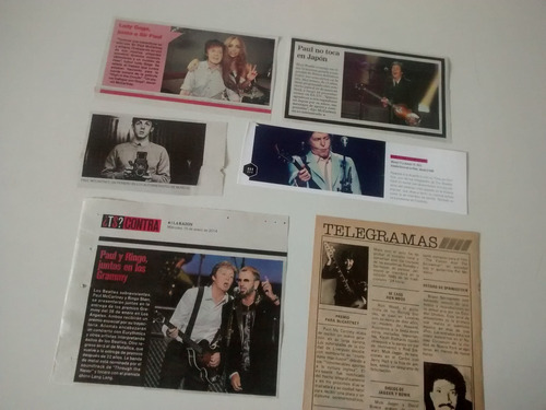 Paul Mccartney Lote De Clippings Recortes Originales Beatles