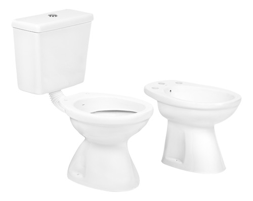 Juego Inodoro Corto Deposito Bidet 3 Orif Italiana Capea