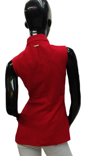Imagen 9 de 10 de Chaleco Tipo Blazer Largo Para Mujer Casual Formal