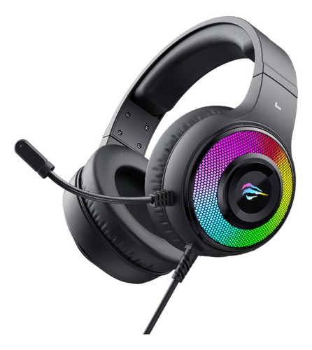 Headset Gamer Havit H2042d Para Ps5/ps4/xbox/pc Usb Luz Rgb Preto