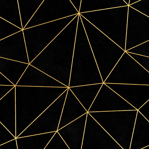Papel De Parede Adesivo Preto E Dourado 50x3,00m Zara 135