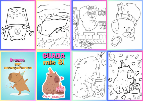 Kit Imprimible Mini Libros Para Colorear