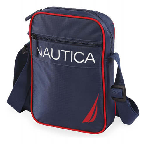 Bolso De Hombro Nautica Unisex S, Azul Marino Y Rojo