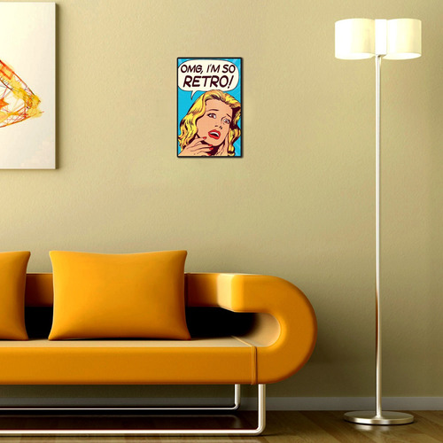 Imagen 3 de 7 de Cartel Decorativo Chapa De Madera - Vintage Omg Im So Retro