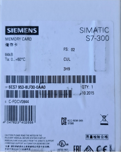 Memory Card S7-300 64kb 6es7953-blf30-0aa0-