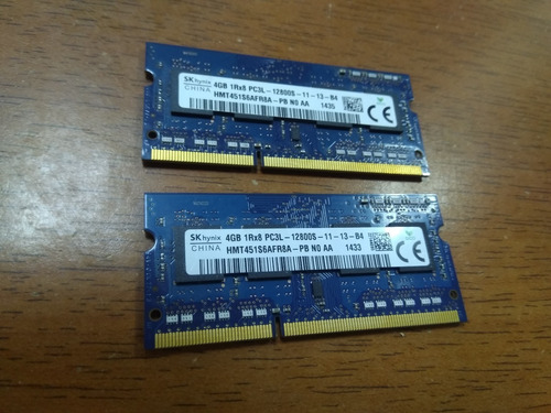 Memoria Ddr3 Sk Hynix 4 Gb 1600mhz Laptop (el Par De 4g C/u)