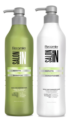 Shampoo + Acondicionador Keratina Sin Sal, Recamier 