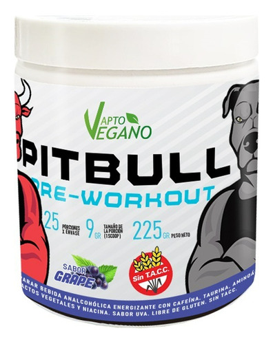 Pre Work - Pitbull  Pre Entreno Apto Vegano 225grs