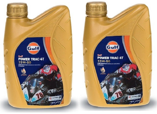 Kit Aceite Gulf Pride 4t Power Trac Semi 15w-50 X2 Ns 200