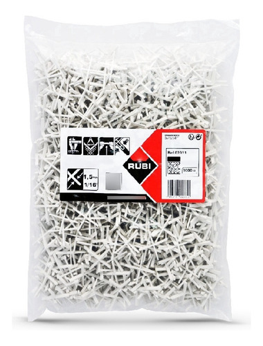 Crucetas Separador Cerámica Porcelanato Rubi 1.5mm 1000u
