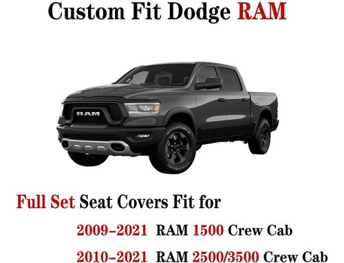 Yiertai - Fundas De Asiento Para Dodge Ram, Camiones 2009-20