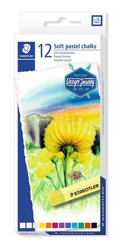 12 Tiza Pastel Suave Alta Calidad Caja Almacenamiento Carton