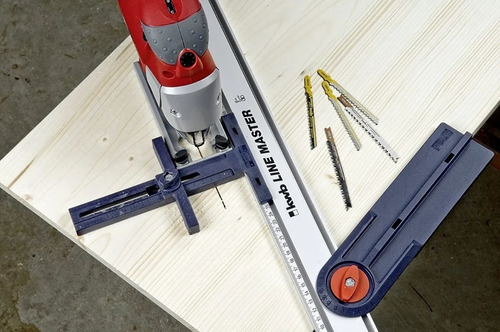 Imagen 8 de 10 de Regla Metalica Aluminio Kit Guia De Corte Precisión Nivel
