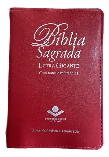 Bíblia Sagrada Letra Gigante Ara Couro Bonde Sbb Revista E Atualizada Sociedade Bíblica Do Brasil 