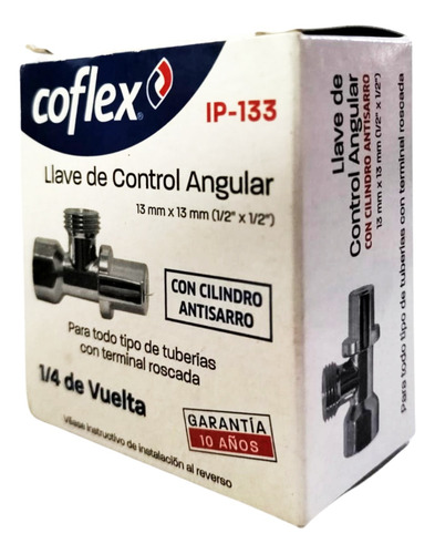 Llave Angular C. De Agua 1/2 X 1/2 Ip-133 Lavabo, Wc, Coflex