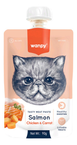 Wanpy Tasty Meat Paste Gato Salmon, Pollo Y Zanahoria 90g