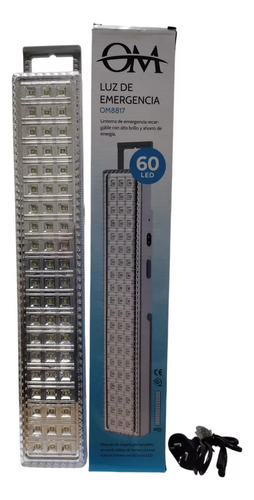 Luz Led De Emergencia 60 Leds Recargable 220 Color Blanco