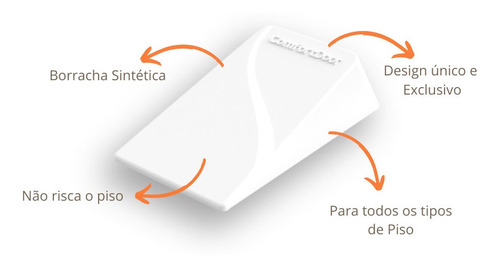 Imagem 6 de 7 de Prendedor Fixador Trava Porta Borracha Branco Comfort Door