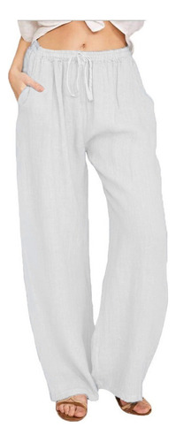 Pantalón Casual De Lino Y Algodón Sueltos Talla Grande2023
