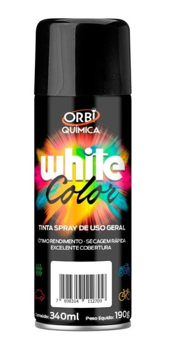Tinta Spray Preto Fosco Uso Geral 340ml - Unidade