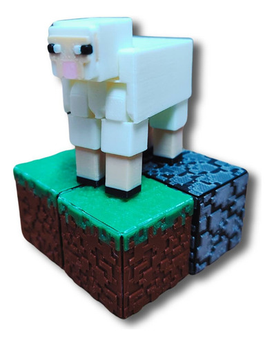 Kit Minecraft 1 Oveja Y 4 Bloques Magnéticos Película