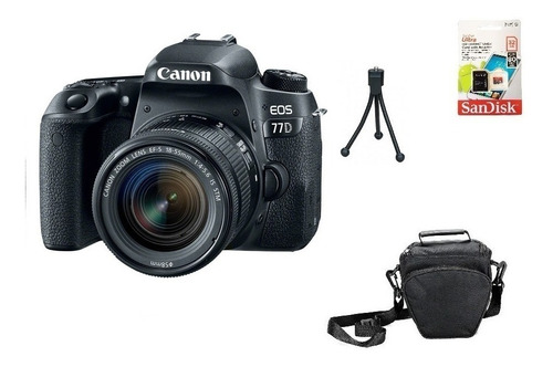 Canon 77d 18-55mm Aps-c 24.2mp Wifi 32gb Bolsa Tripé Sjuros