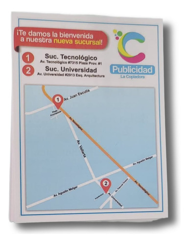 1000 Volantes Publicidad 1/2 Carta, Couché Un Lado