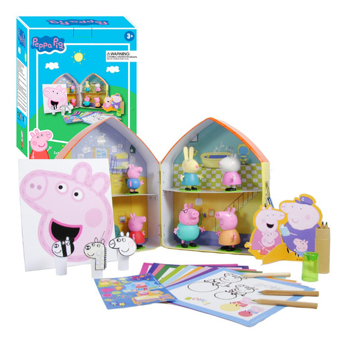 Peppa Pig 6 Figuras De Juguete + Casa Peppa + Manualidades