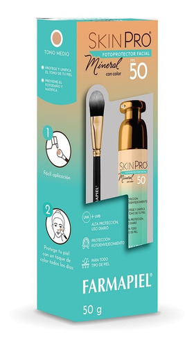 Imagen 2 de 5 de Skinpro® Fotoprotector Facial Mineral Con Color, Tono Medio.